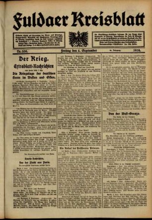 Ausgabe vom Freitag, den 04. September 1914.