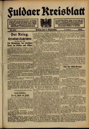 Ausgabe vom Freitag, den 04. September 1914.