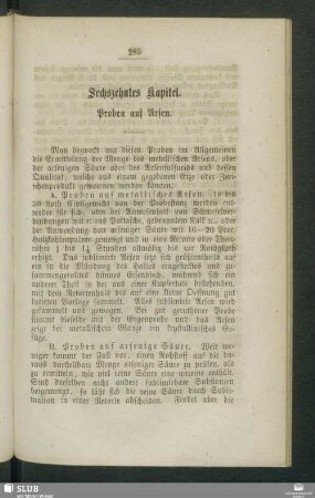 Sechszehntes Kapitel. Proben auf Arsen