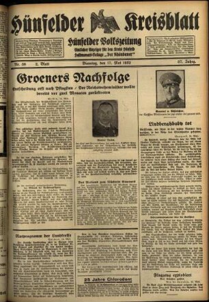 Zweite Ausgabe vom Dienstag, den 17. Mai 1932.