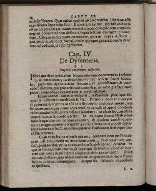 Cap. IV. De Dysenteria