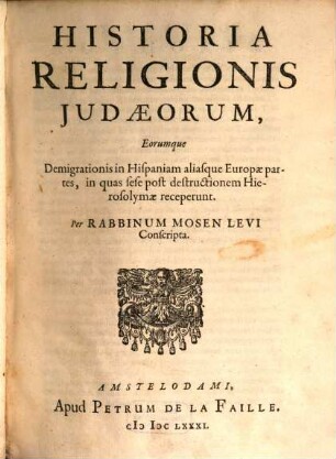 Historia religionis Iudaeorum