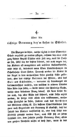 Über die richtige Betonung bey`m Lesen in Schulen