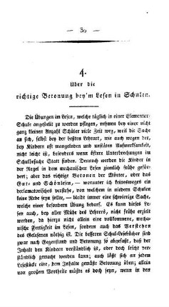 Über die richtige Betonung bey`m Lesen in Schulen