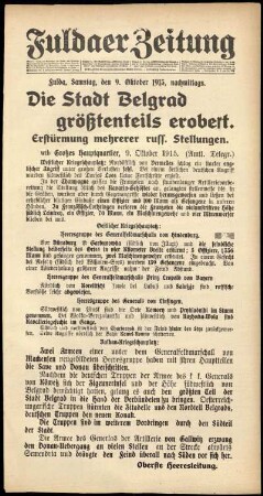 Ausgabe vom Samstag, den 09. Oktober 1915.