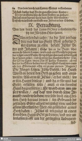 IX. Betrachtung. Von dem durch das Lamm Gottes vollendetem Gesetz des Jüdischen Oster-Lamm