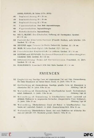 Fayencen (Nr. 512-562)