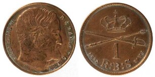 1 Rigsbankskilling, Dänemark: Frederik VII. (1848-1863)