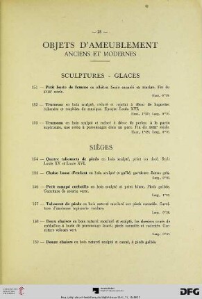 Sièges (Nr. 154-159)