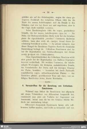 4. Vorschriften für die Bereitung von Collodium- Emulsionen