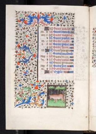 Kalendar: Mai; Tierkreisbild: Stier; Bordüre