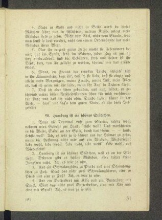 58. Hamburg ist ein schönes Städtchen.