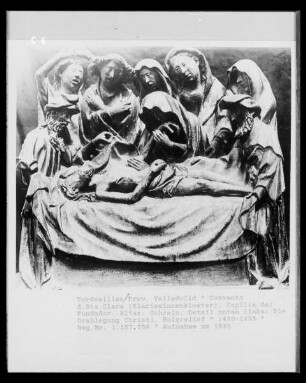 Altarschrein, Detail unten links: Grablegung Christi