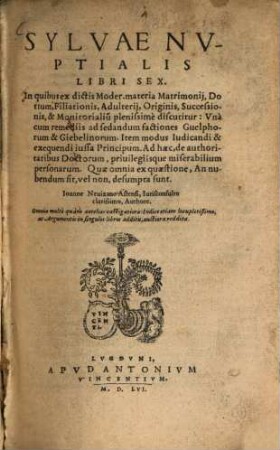 Sylvae nuptialis, libri sex