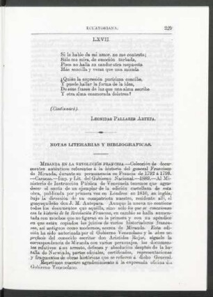 Notas literarias y bibliográficas