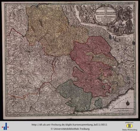 Regiae Celsitudinis Sabaudicae status in quo Ducatus Sabaudiae Principat. Pedemontium ut et Ducatus Montisferrati.