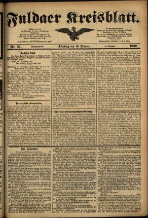 Ausgabe vom Dienstag, den 16. Februar 1909.