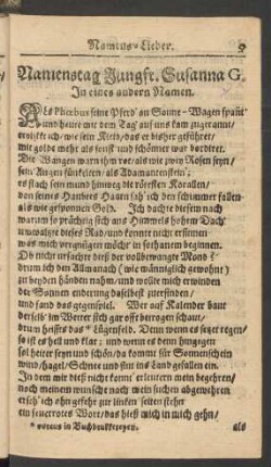 Namenstag Jungfr. Susanna G. In eines andern Namen