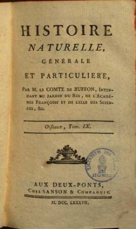 Histoire naturelle, générale et particulière, [3,]9. Oiseaux