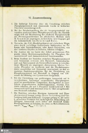 VI. Zusammenfassung