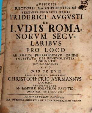 De ludis Romanorum secularibus