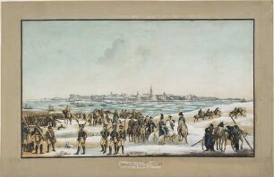 Übergang der Russen über den Rhein unter Anführung der Generäle von Winzingerode, Czernitschew und Fürst Wolkonsky am 13. Januar 1814