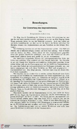 Zur Umwertung des Impressionismus
