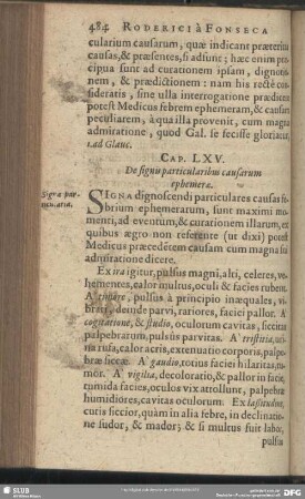 Cap. LXV. De fignis particularibus causarum ephemerae