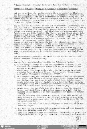 Vorschlag zur Einrichtung eines sozialen Wehrersatzdienstes