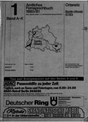 1980/1981: Amtliches Fernsprechbuch