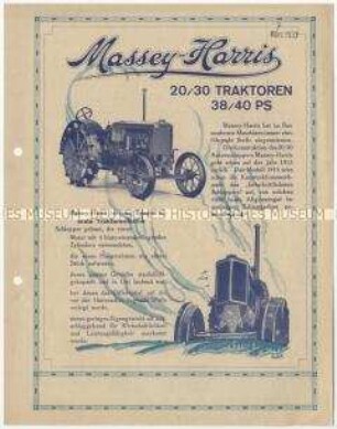 Traktoren von der Firma Massey-Harris und Co. in Kanada