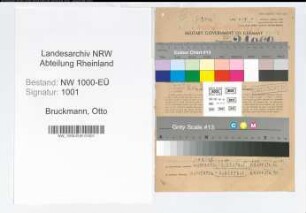 Entnazifizierung Otto Bruckmann, geb. 15.01.1900 (Finanzinspektor)