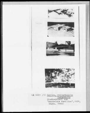 Studienblatt zum "Barcelona Pavillon"
