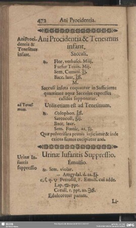 Urinae Iufantis Supressio