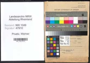 Entnazifizierung Werner Pruetz , geb. 29.01.1899 (Ingenieur)
