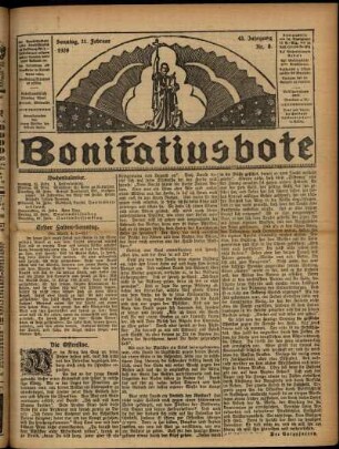 Erste Ausgabe vom Sonntag, den 21. Februar 1926.