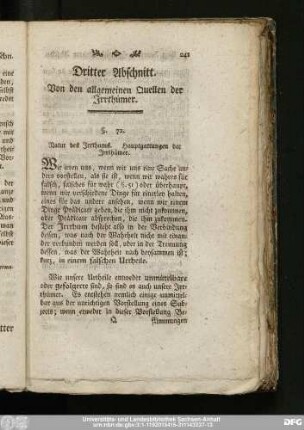 Dritter Abschnitt. Von den allgemeinen Quellen der Irrthümer.