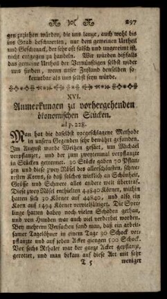 XVI. Anmerkungen zu vorhergehenden ökonomischen Stücken. ad p. 228