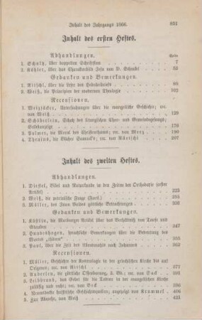 851-852 Inhaltsverzeichnis Hefte 1-4
