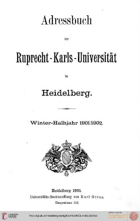 Wintersemester 1901/1902
