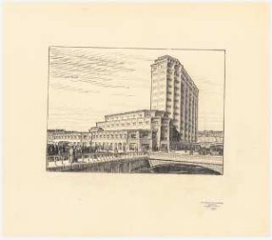 Hochhaus am Bahnhof Friedrichstraße, Berlin: Perspektivische Ansicht von Nordost
