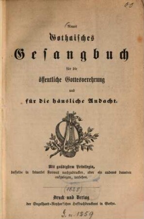 Neues Gothaisches Gesangbuch für die öffentliche Gottesverehrung und für die häusliche Andacht