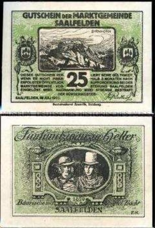 Saalfelden, Salzburg 25 Heller
