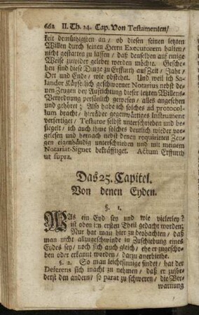 Das 25. Capitel. Von denen Eyden.