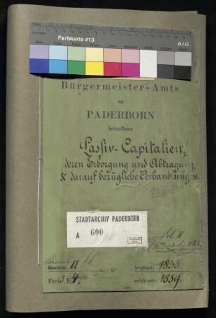 Passivkapitalien, der Erborgung und Abtragung und darauf bezügliche Verhandlungen