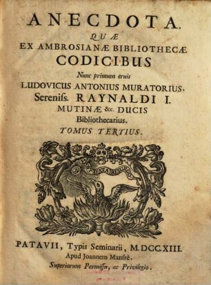 Anecdota, quae ex Ambrosianae bibliothecae codicibus nunc primum eruit ..., 3