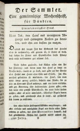 Einundzwanzigstes Stück.