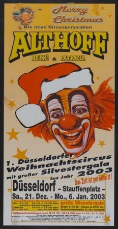 Circus René & Patrizia Althoff - 1. Düsseldorfer Weinhachtscircus, Düsseldorf, 2002