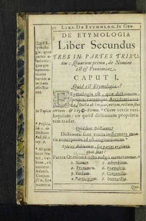 De Etymologia Liber Secundus
