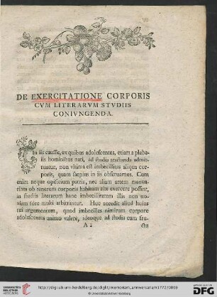 De exercitatione corporis cum literarum studiis coniungenda